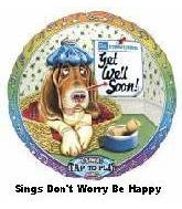 28" Get Well "Don't Worry Be Happy" Sing-a-Tune Balloon