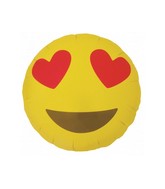 18" Emoji Heart Eyes Shape Foil Balloon