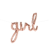 24.5" Airfill Only Girl Script - Rose Gold Script Word Foil Balloon