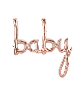 34" Airfill Only Baby Script - Rose Gold Script Word Foil Balloon
