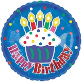 18" Happy Birthday Big Cupcake Balloon