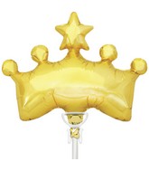 Airfill Only Gold Crown Shape Foil Balloon