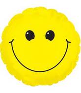 17" Solid Yellow Smiley Face Balloon