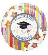 18" Felicidades Graduado Stars Balloon (Spanish)