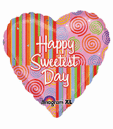 18" Sweetest Day Swirls & Stripes Balloon