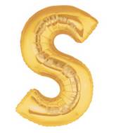 7" Airfill Only (requires heat sealing) Megaloon Jr. Letter Balloons S Gold