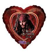 32" Pirates Caribbean Stole Heart Balloon