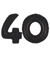 40" Black Megaloon Numbers "40" Balloon