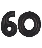 40" Black Megaloon Numbers "60" Balloon