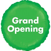 18" Grand Opening Green Anagram Brand Balloon