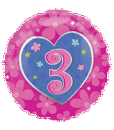 18" Flower Birthday #3 Balloon
