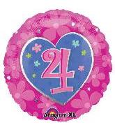 18" Flower Birthday #4 Balloon