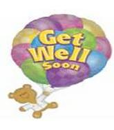 28" Get Well Soon Bear With Balloons