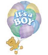 28" Bear With Balloons It's A Boy