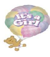 28" Bear With Balloons It's A Girl B114