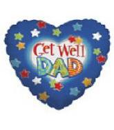 18" Get Well Dad Stars Balloon