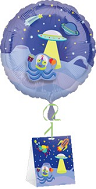 18" Decorate Own Balloon Outerspace with Weight