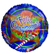 36" Feliz Cumpleaños Piñata Jumbo Blue Balloon