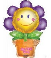 13" Airfill Only Get Well Flower Pot Balloon