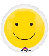 18" Magicolor Yellow Smiley Face Balloon