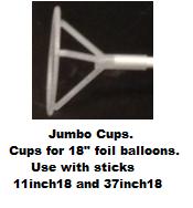 18" Foil Balloon Cup (Single Piece) Sticks Sold Separate