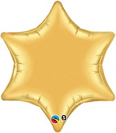 22" Qualatex 6-Point Star Foil Mylar Balloon Gold