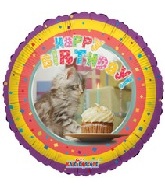 9" Airfill Only Happy Birthday Cat Balloon Balloon