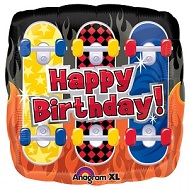 18" Happy Birthday Skateboards Balloon