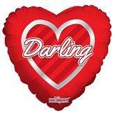 9" Airfill Only Darling Hearts Wreath Balloon
