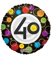 18" Foil Balloon Number 40 Dots