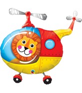 35" Shape Packaged Lion Helicopter Pilot Balloon