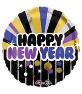 18" Happy New Years Purple & Gold Balloon