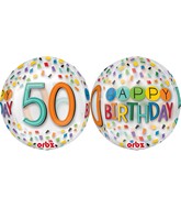 16" Happy 50th Birthday Rainbow Balloon
