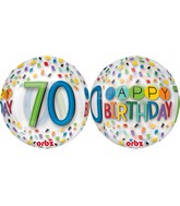 16" Happy 70th Birthday Rainbow Balloon
