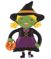 45" Foil Shape Linky Witch Balloon