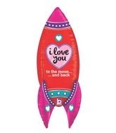 36" Multi-Sided Foil Shape Dimensionals Rocket Love Balloon