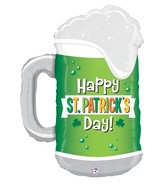 34" Foil Shape St. Patrick's Day Green Beer Balloon