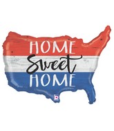 33" Foil Shape Patriotic Home Sweet Home