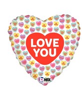 18" MAX Float Balloon Love You Conversation Hearts