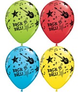 11" Special Assorted 50 Count Rock And Roll Stars Latex Balloons