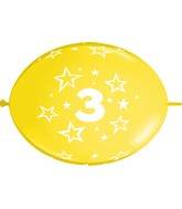 12" Quicklink Tropical Assorted (50 Count) Number 3 Stars Latex Balloons