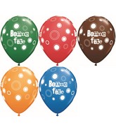 11" Special Assorted 50 Count Bonne Fete-Gros Pois Latex Balloons
