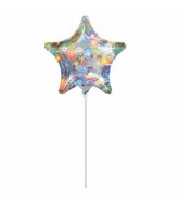 4" Airfill Only Star Holo Fireworks Star Balloon