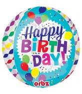 16" Orbz Jumbo Happy Birthday Streamer Burst Foil Balloon