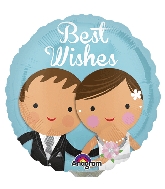 4" Airfill Only Best Wishes Wedding Couple Balloon