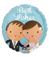 9" Airfill Only Best Wishes Wedding Couple Balloon