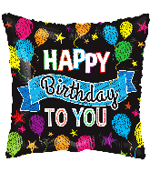 4" Birthday Balloons And Banner Square Foil Balloon