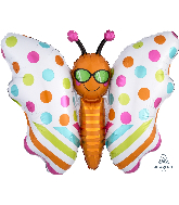 30" Jumbo SuperShape Fun in the Sun Butterfly Balloon