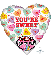 29" Sweet Candy Hearts Singing Foil Balloon