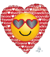 18" Hashtag Love Emoticon Foil Balloon